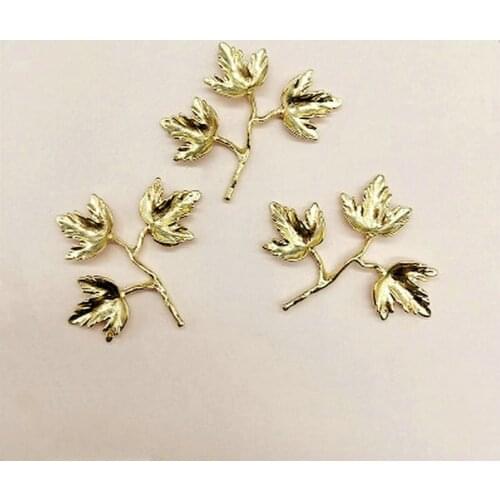 10pcs/lot Alloy Gold Leaf Pendents Ornaments Earrings Maple Leaf Branch Leaf DIY Hair Accessories Bridal Headdress DIY Materials