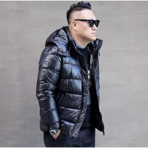 Plus size, Korean, white, duck down, winter coat, mens, hooded, warm parka, down jacket
