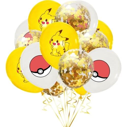 Pokemon Theme Colorful Cartoon Balloon Suit Birthday Party Decoration Pokemon Sequined Balloons Suit Toy Kids Surprise Gifts