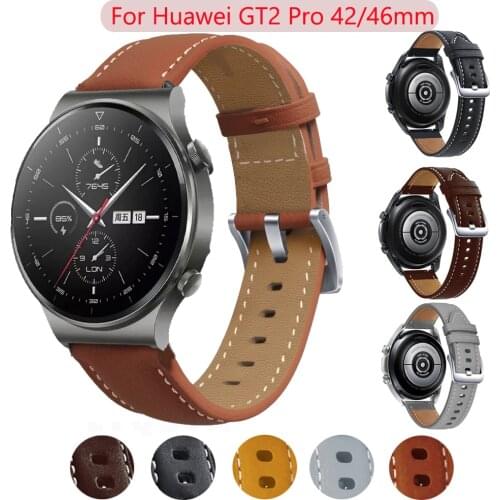 Sport Leather 22 20mm WatchBand Strap For Huawei watch GT GT2 46mm smartwatch Replacement Wristband Huawei Honor Magic2 42 46mm