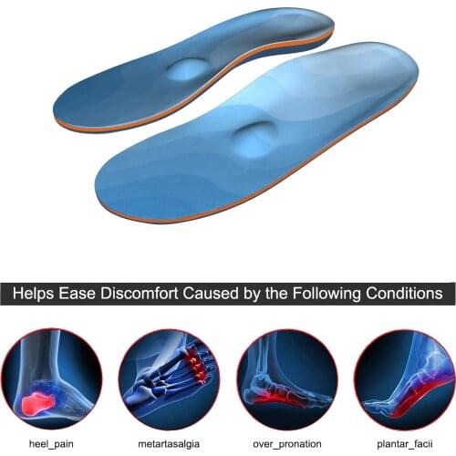Blue Wave iFitna Original length High Arch Support Insoles Memory Foam for Men and Women flat feet Orthotic Inserts
