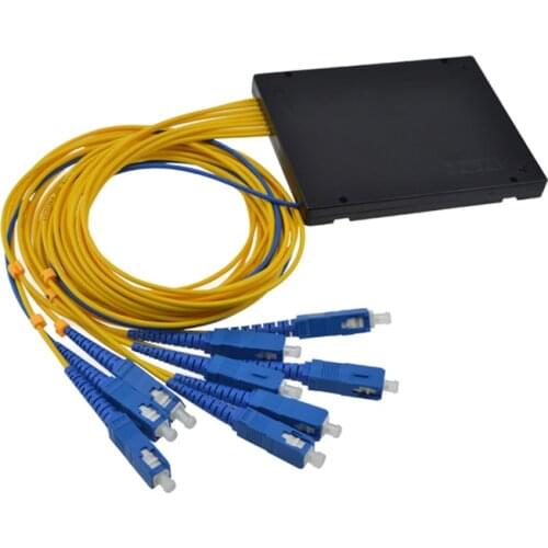 High Quality SC UPC 1x8 PLC optical splitter Box FTTH SC singlemode PLC ABS optical splitter free shipping