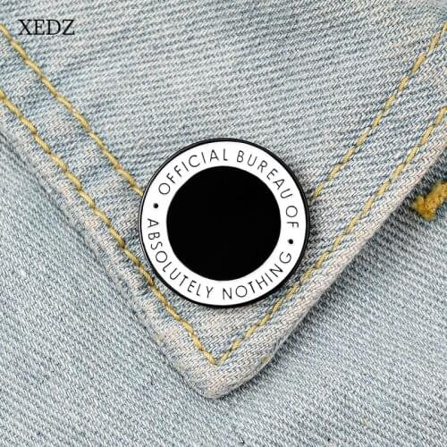 XEDZ New white round black dot eyes text enamel brooch jewelry punk denim clothes pendant friend gift