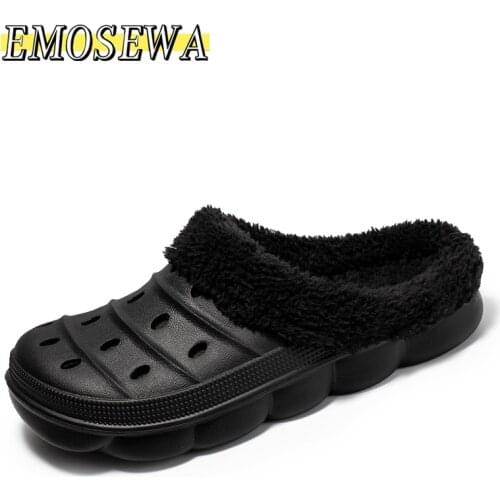 Winter warm slippers men Brand Gingham Short plush Indoor shoes for male Non slip Cozy Velvet Waterproof Fur home men slippers