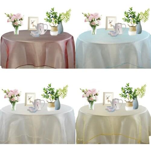 10PC Organza Table cloth Sheer Organza Table Cover for Wedding Decoration Birthday Christmas Hotel Restaurant Home Table Overlay