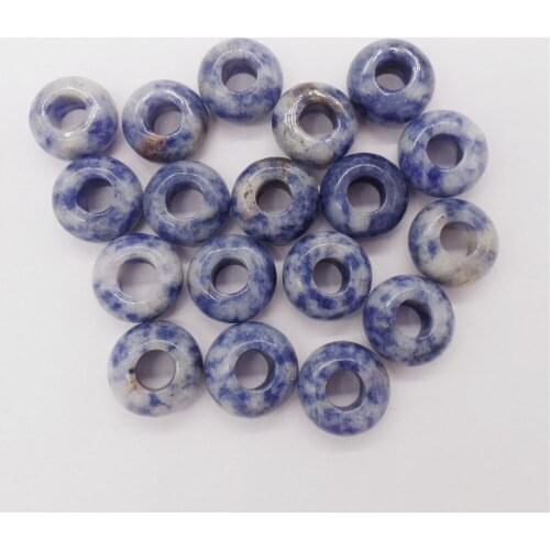 20Pcs 14x8mm Hand-Carved Natural Blue Sodalite Large Hole Beads For DIY Jewelry Making Necklace Accessories