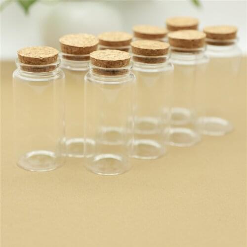 6 Pieces 47*100mm 120ml Cork Glass Bottle Stopper Test tube Spicy Storage Jar Bottle Containers candy Glass Jars Vials DIY Craft