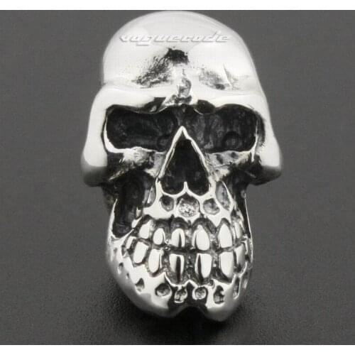 925 Sterling Silver Huge Skull Earring Mens Biker Rocker Stud Earring 8R020