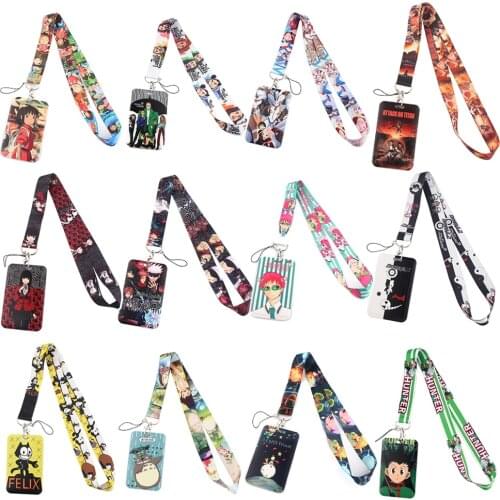 DZ1468 Wholesale Jujutsu Kaisen Anime lanyard Card ID Badge Holder Keychain Pass Gym Mobile Key Holder Key Rings Kids for Gifts