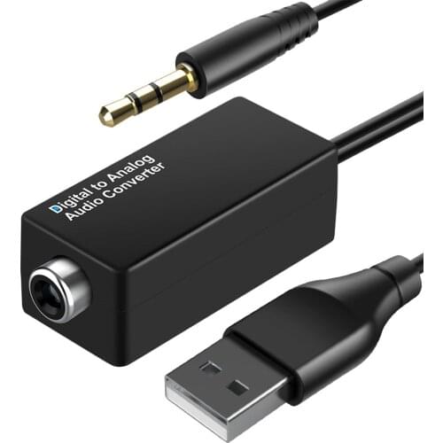 D15 Digital to Analog Audio Converter with USB Power DAC Digital SPDIF Optical Coaxial to Analog 3.5mm USB DAC Audio Decoder