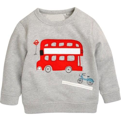 Jumping Meters Bus Appliques Warm Baby Girls Boys Sweater shirt Kids Long Sleeve Tops Cotton 2018 Brand Winter Clothes Clothing