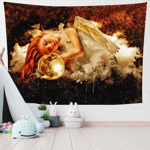 Aesthetic Anime Tapestry Wall Hanging Unicorn Girls Printed Thin Wall Tapestry Home Bedroom Decoration 0.75*1/1.3*1.5/1.5*2m 1pc