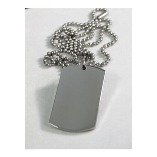 HOT SALES STAINLESS STEEL HEAVY DUTY POLISHED DOG TAG NECKLACE SIDED MIRROR LIGHT DOG TAG ENGRAVE FH890258