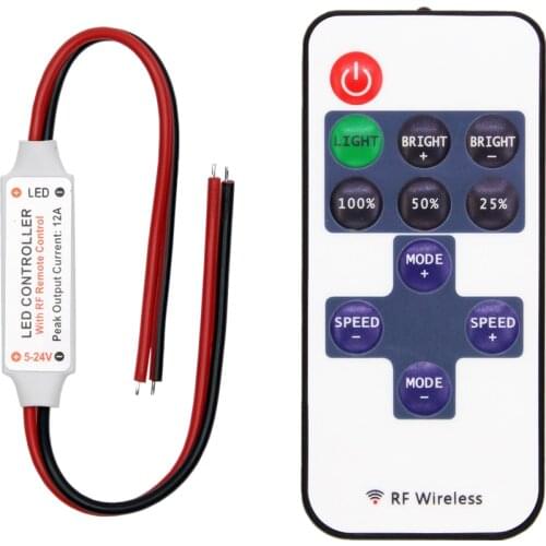 LED Strip Controller Mini Dimmer RF Remote DC 5V 12V 24V Controller For LED 5050 2835 Strip Single Color