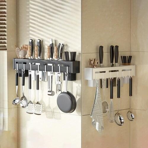 Kitchen Rack Free Punching Rack Chopstick Holder Household Multifunctional Wall-mounted Knife Holder Storage Shelf