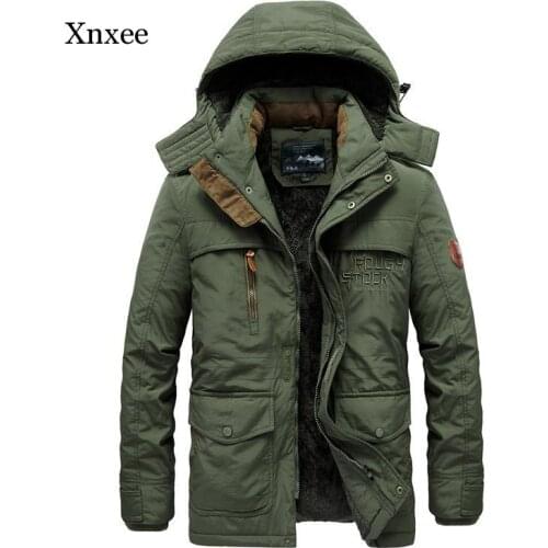 New Fur Collar Hooded Mens Winter Jacket Thickened Warm Fleece Lining Mens Jacket and Coat Outer Windbreaker Mens Parka