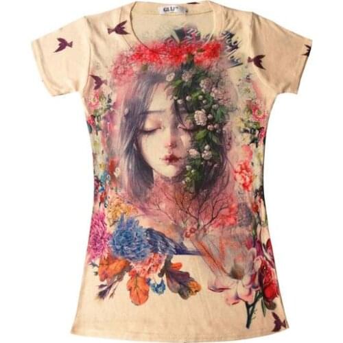 Plus size 3XL2020 summer Fashion women T-Shirt o-neck goddess Printed Cotton short sleeve Women Tops t-shirt