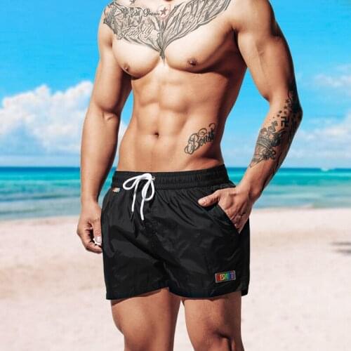 Des73 summer 2020 new solid white blue black beach shorts quick dry board surfing swimming trunk boxer men swimwear swimsuits