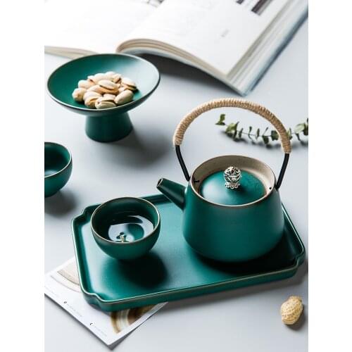 Retro Little Teapot Ceramic Teapot Home Creative Tea Set Teacup Tea Tray Set Single Gift pitcher glass