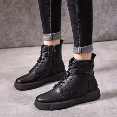 Chunky Shoes for Women Nice Platform Boots Woman Fashion Leather Boots Women Heel Ankle Boot Female Designer Shoes Woman Booties