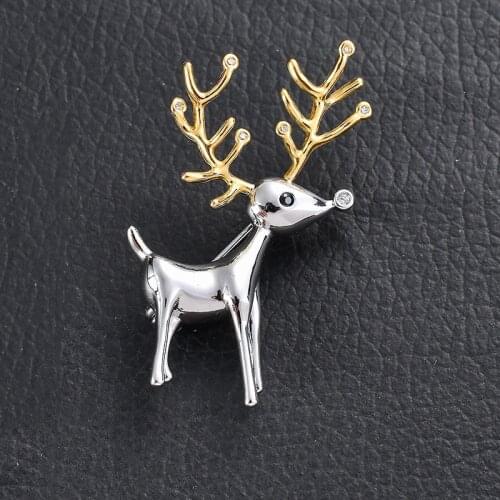 Cute Small Deer Brooches for Women Small Zircon Deer Animal Brooch Pins Costume Accessories Kids Birthday Christmas Gift broche