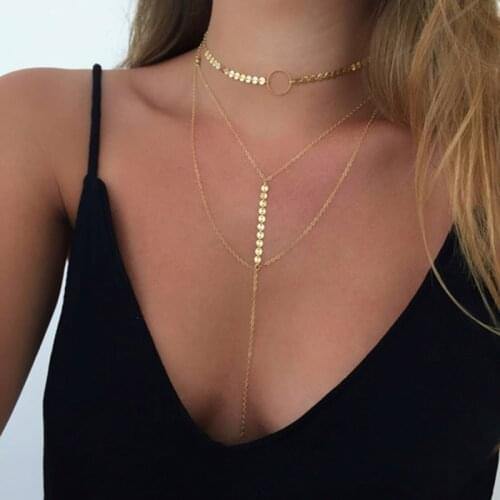 COWBREAD Fashion Handmade Chain Necklace Multilayer Tassel Necklace Clavicle Chain Sweet Temperament Jewelry