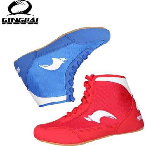 Unisex Authentic Wrestling Shoes For Men Women Training Shoe Cow Muscle Outsole Lace Up Boots Sneakers Professional Boxing Shoes
