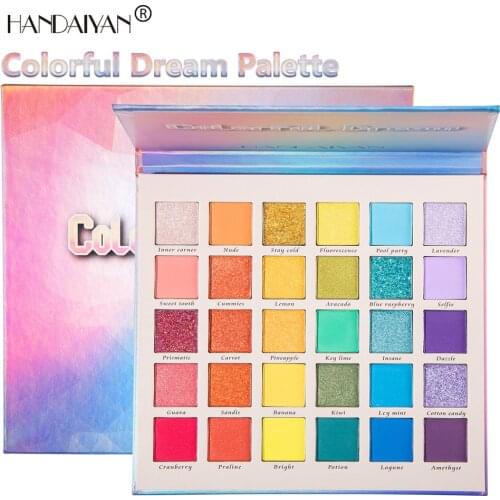 HANDAIYAN Fade Into Hue Shadow Palette Colorful Dream Eyeshadow Makeup Waterproof Glitter Matte Eye Shadow Palette Neon Pigments