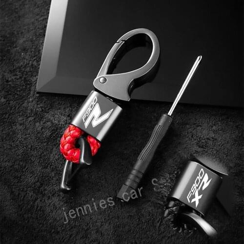 Custom logo hanging waist with metal leather cord keychain for BMW F900R F900XR 2019 2020 2021 motorcycle Accessories