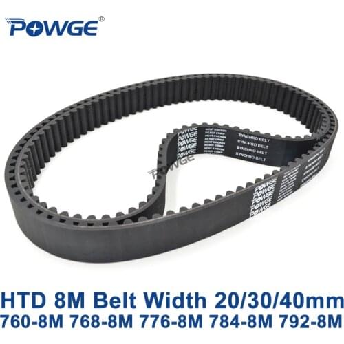 POWGE HTD 8M synchronous belt C=760/768/776/784/792 width 20/30/40mm Teeth 95 96 97 98 99 HTD8M Timing Belt 760-8M 776-8M 792-8M