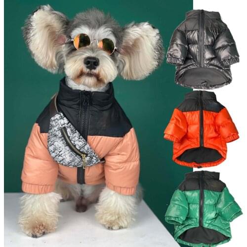 Luxury Dog Face Pet Dog Clothes Thick White Duck Down Jacket To Keep Warm Autumn Winter Chihuahua French Bulldog Cotton Jacket