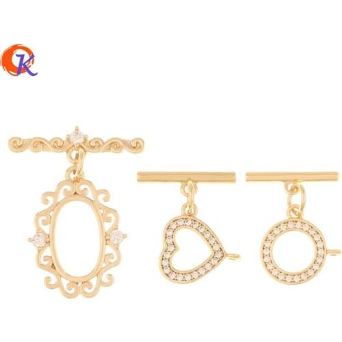 Cordial Design 20Pcs CZ Connectors/OT Clasps/DIY Making/Genuine Gold Plating/Jewelry Accessories/Hand Made/Bracelet Findings