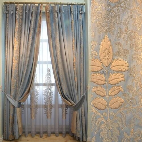 2021 luxury Splicing Chenille beautiful American Luxurious French Curtains for Living Room Bedroom Neo-Classical Velvet Curtains