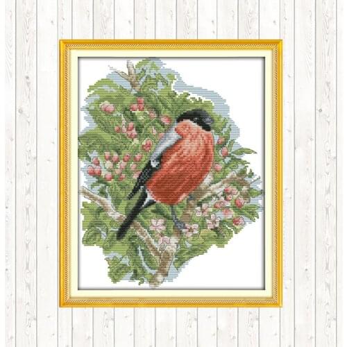 Bullfinch Cross Stitch Patterns 11CT 14CT Counted Printed Embroidery DMC DIY Needlework Home Decor Hand Crafts Fabric Art