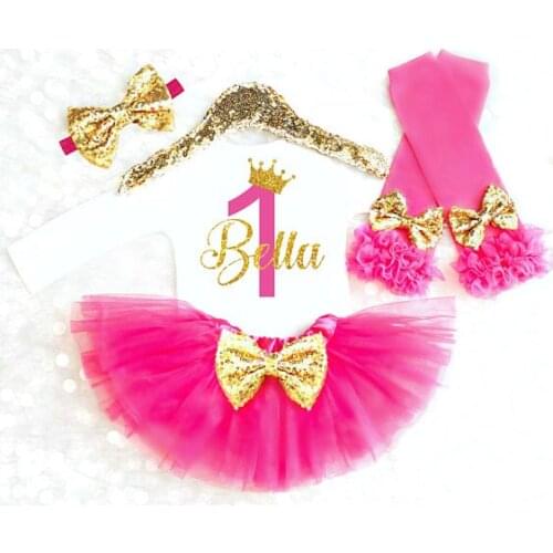 Custom snowflake First Birthday Newborn infant bodysuit Cake Smash tutu romper leggings Outfit Sets baby shower party favors