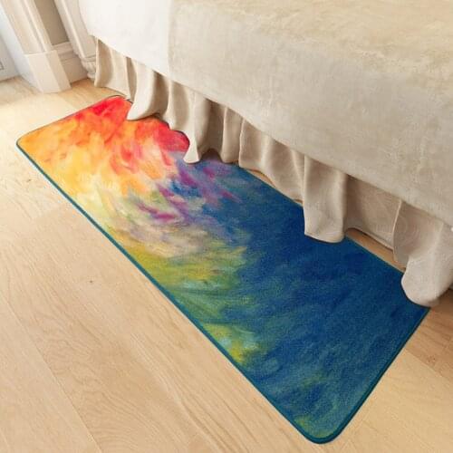 Modern personal oil painting impression kitchen long home bed hallway carpet floor mat anti-skid foot rug washable