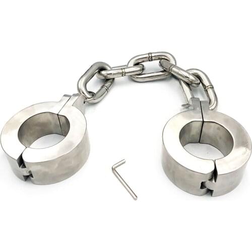 3cm 14.1kg Super Heavy Stainless Steel Legcuffs Adult Games Bdsm Leg Irons Ankle Cuffs Slave Bondage Torture Sex Toy For Couples
