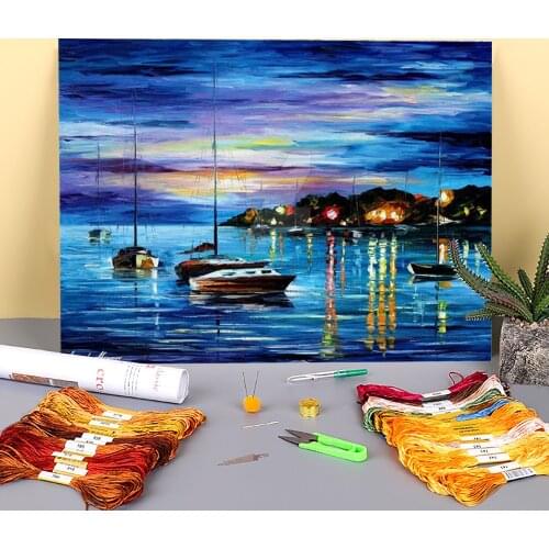 Mystery The Night Sky Pre-Printed 11CT Cross-Stitch Full Kit DIY Embroidery DMC Threads Painting Needlework Wholesale