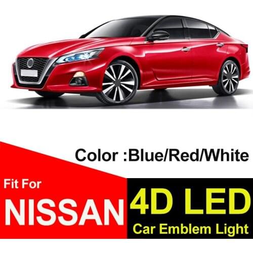 Car Logo Decoration 4D LED Car Emblem Light Lamp Auto Rear Trunk Badge Covers For TIIDA X-TRAIL Geniss LIVINA Cedric