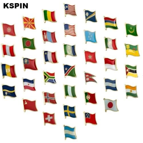 Flag Badge Brooch Natinal Lapel Pins Flag Lapel Pins Country Flag Badge 5Pcs