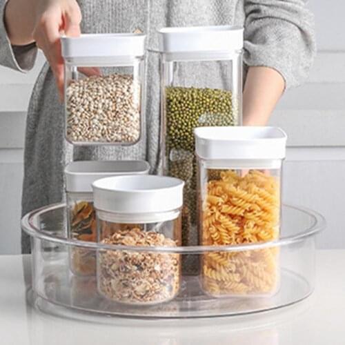 1 Pcs High Quality Refrigerator Turntable Storage Bin Kitchen Spice Bottle Container Space Saver Organizer