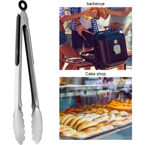 1 Pcs Stainless Steel Metal Kitchen Gadgets Tongs Barbecue Cooking Garden BBQ Grilling Tong Salad Serving Food Tong Home Cocina