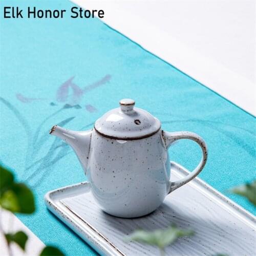 180ml Handmade White Coarse Pottery Teapot Guanware Gracked Glaze Tae Maker With Strainers Dahongpao Master Cups Gift Packaging