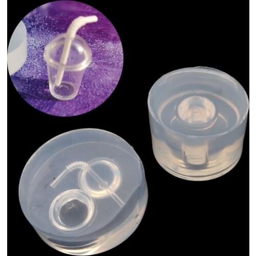 3D Mini Glass Bottle Resin Mold Drink Bottle Straw Milk Cup Resin Casting Mold F3MF