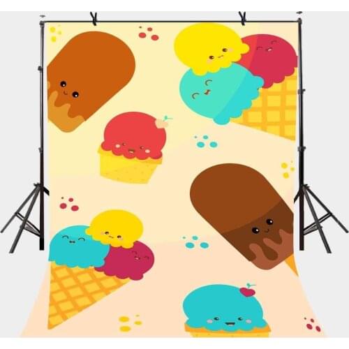 5x7ft Ice Cream Backdrop Melting Ice Cream Minimalistic Photography Background and Studio Photography Backdrop Props