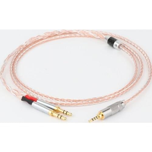 8 Cores 7N OCC Silver Plated Earphone Cable t1 t5p D7200 MDR-Z7 2.5/3.5/4.4mm Balance Headphone Cables