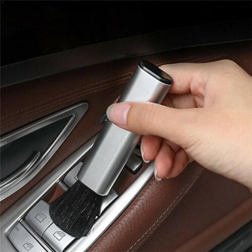 Car retractable cleaning brush Air Conditioner Computer telescopic small handle brush wool plastic brush cleaning keyboard K0W1