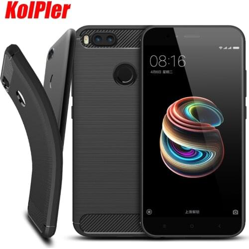 KOLPLER Case for Xiaomi Mi A1 Mi 5X Luxury Armor Carbon Fiber Texture Brushed Silicone Soft Covers Case for Xiaomi MiA1 Coque