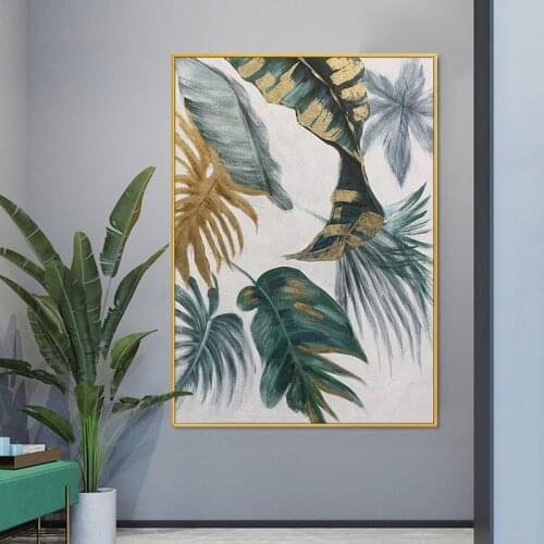 EECAMAIL 5D DIY Full Diamond Painting No Frame American Style Decorative Painting Gold Branch Jade Leaf Gold Leaf Luxury Diamond
