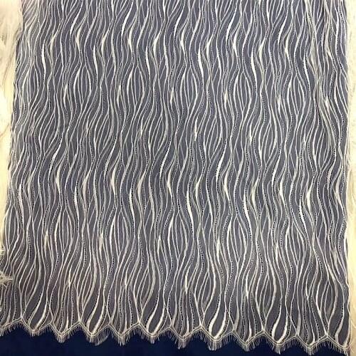 GLace 3M/Lot 1.5M wide Off white/Black DIY material wedding lace fabric eyelash lace tissue nice pattern women dress TX501